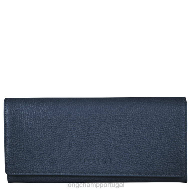 artigos de couro marinha H88N608 carteira continental le foulonne mulheres Longchamp