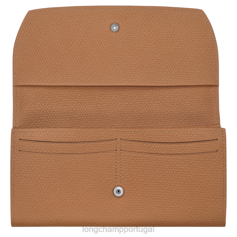 artigos de couro natural H88N588 carteira continental roseau mulheres Longchamp