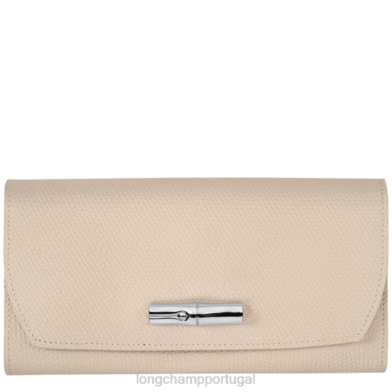 artigos de couro papel H88N590 carteira continental roseau mulheres Longchamp