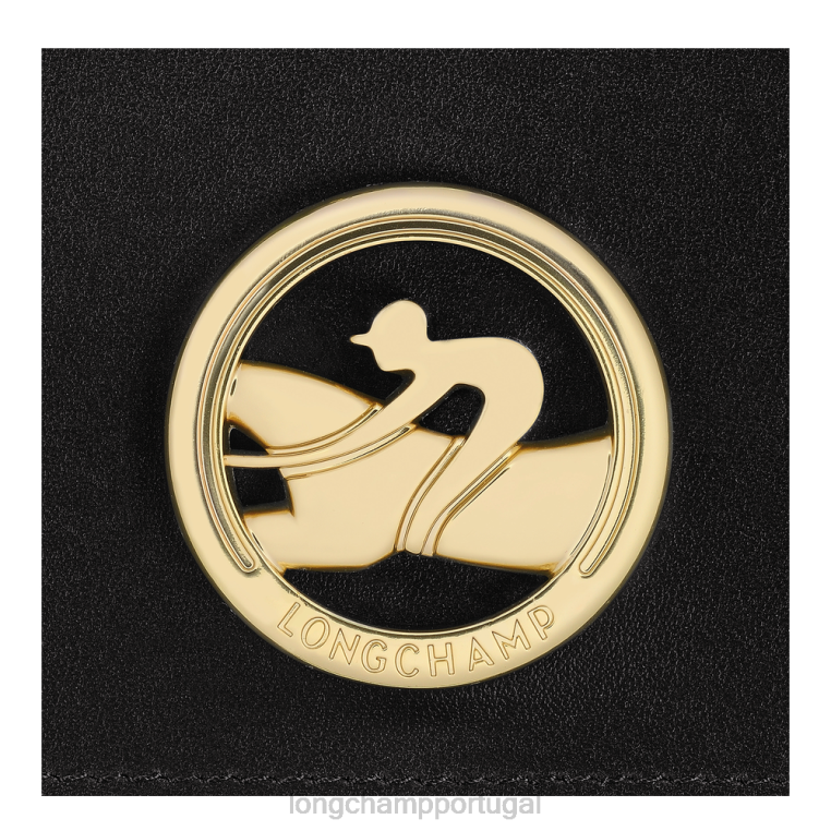 artigos de couro preto H88N554 carteira box trot mulheres Longchamp