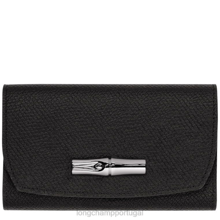 artigos de couro preto H88N575 carteira rosa mulheres Longchamp