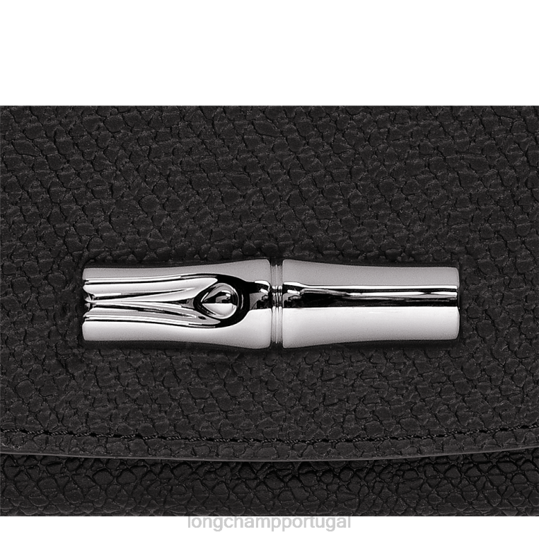 artigos de couro preto H88N575 carteira rosa mulheres Longchamp