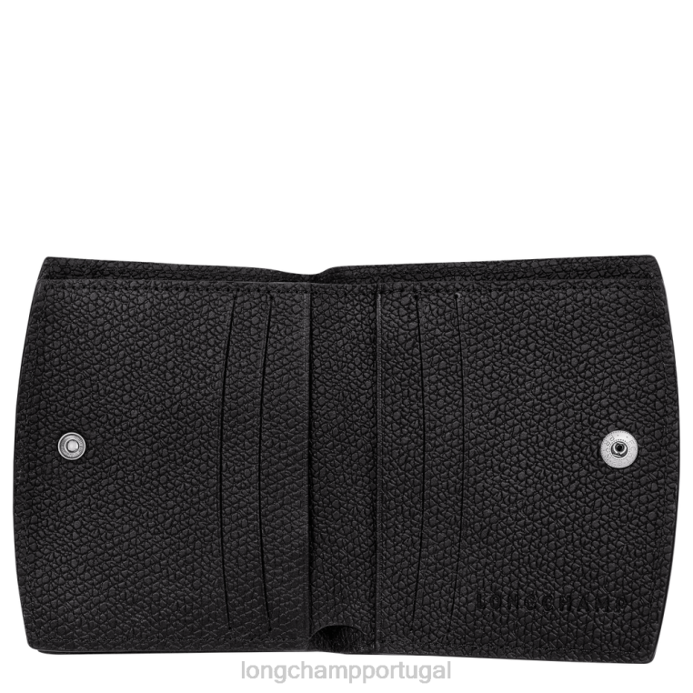 artigos de couro preto H88N581 carteira rosa mulheres Longchamp