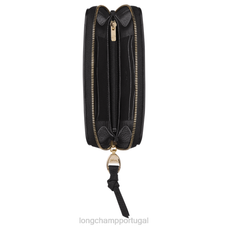 artigos de couro preto H88N613 carteira de caixa de correio mulheres Longchamp