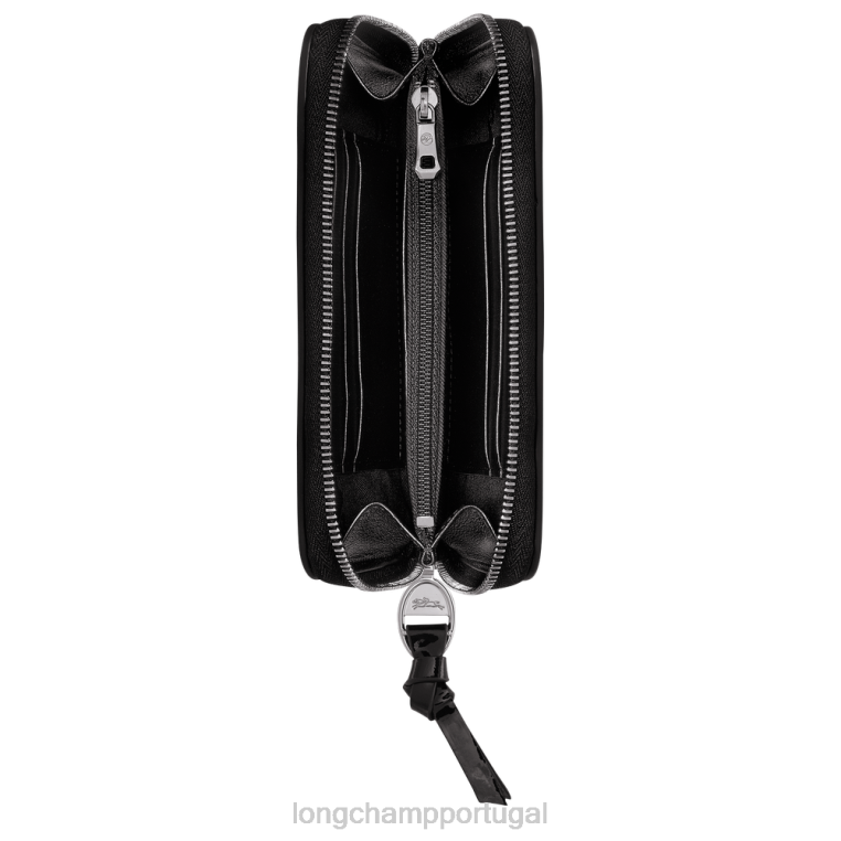 artigos de couro preto H88N619 carteira de caixa de correio mulheres Longchamp