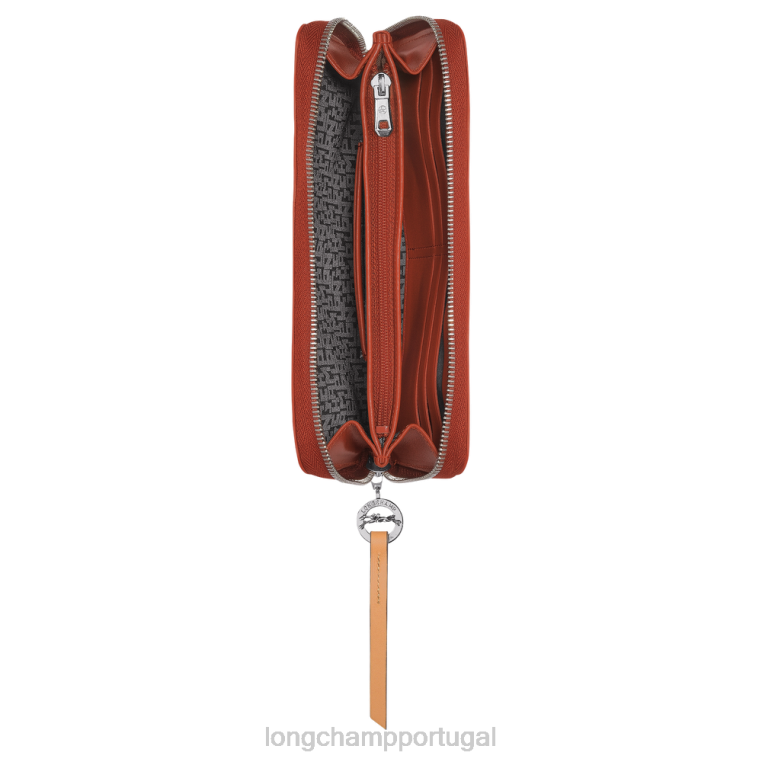 artigos de couro terracota H88N551 carteira le pliage city com zíper mulheres Longchamp