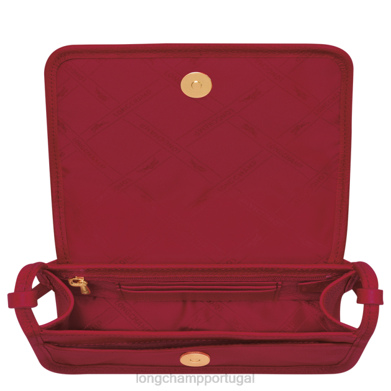 artigos de couro vermelho H88N330 carteira le foulonne com corrente mulheres Longchamp