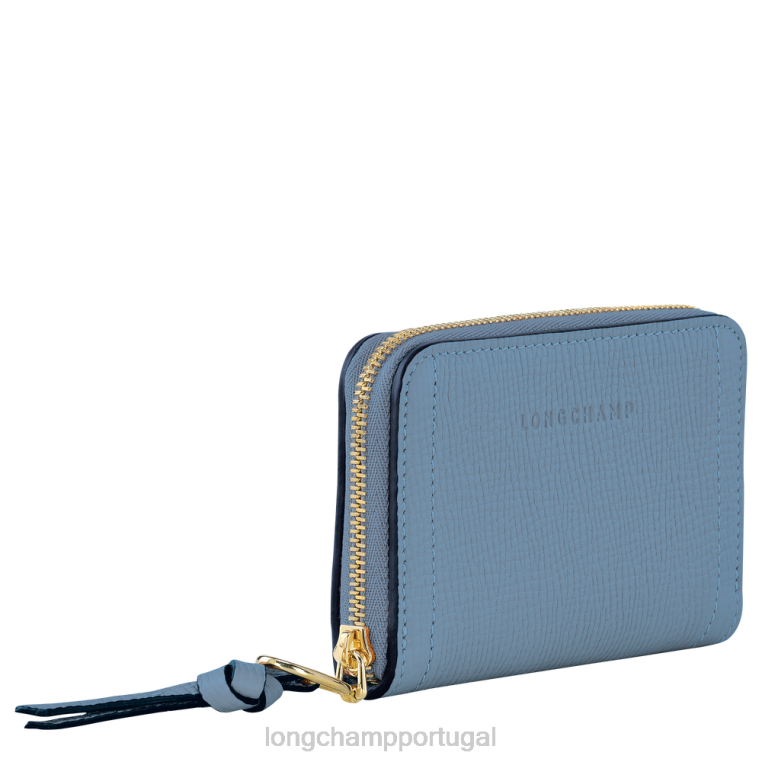 artigos de couro ardósia H88N539 porta-moedas para caixa de correio mulheres Longchamp