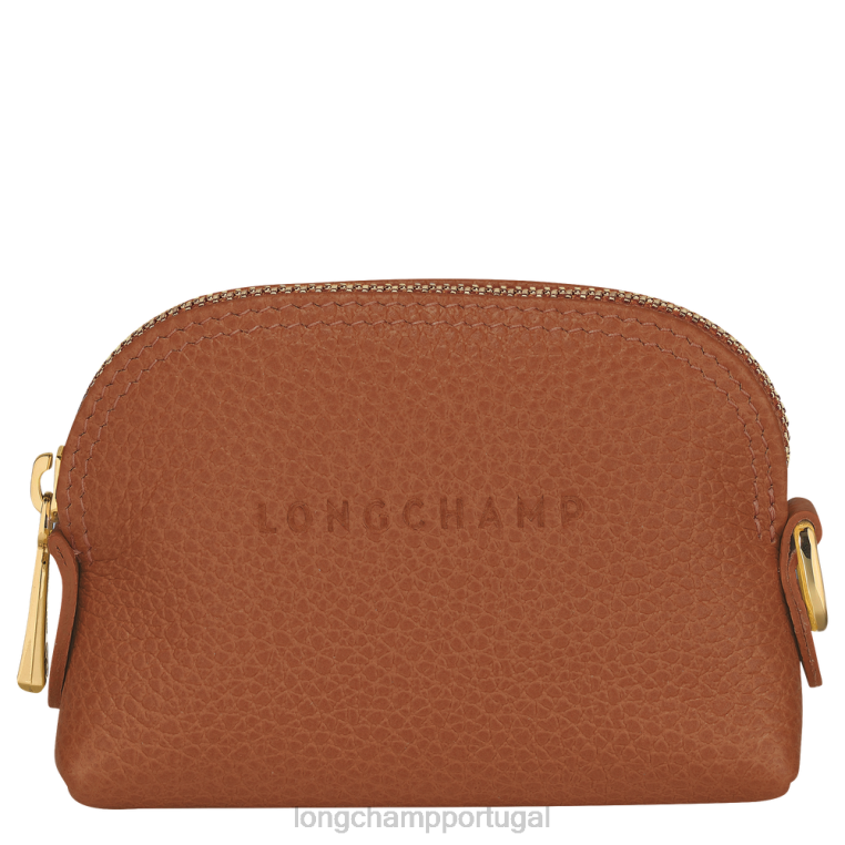 artigos de couro caramelo H88N526 porta-moedas le foulonne mulheres Longchamp