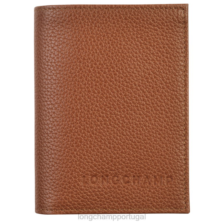artigos de couro caramelo H88N658 titular do cartão le foulonne mulheres Longchamp