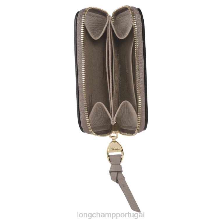 artigos de couro cinza H88N538 porta-moedas para caixa de correio mulheres Longchamp