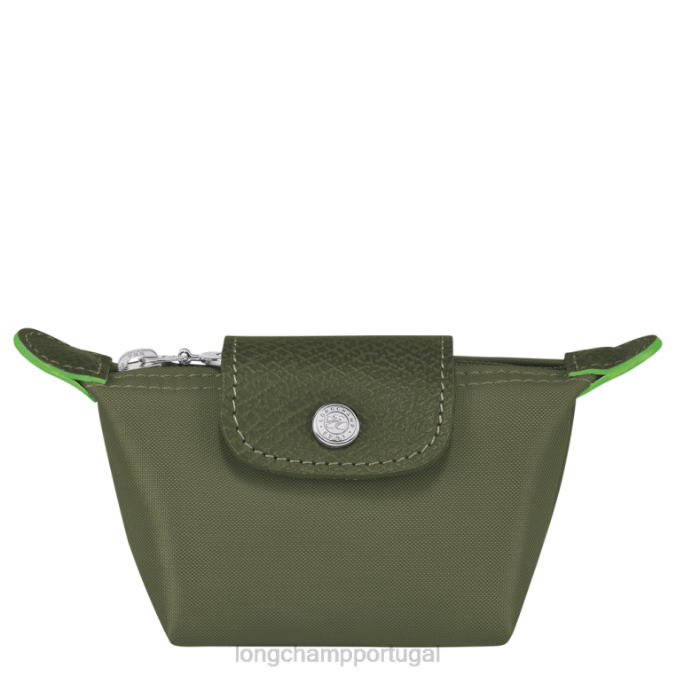 artigos de couro floresta H88N507 porta moedas verde le pliage mulheres Longchamp