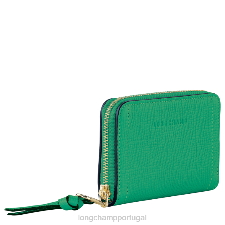 artigos de couro grama/luz verde H88N540 porta-moedas para caixa de correio mulheres Longchamp