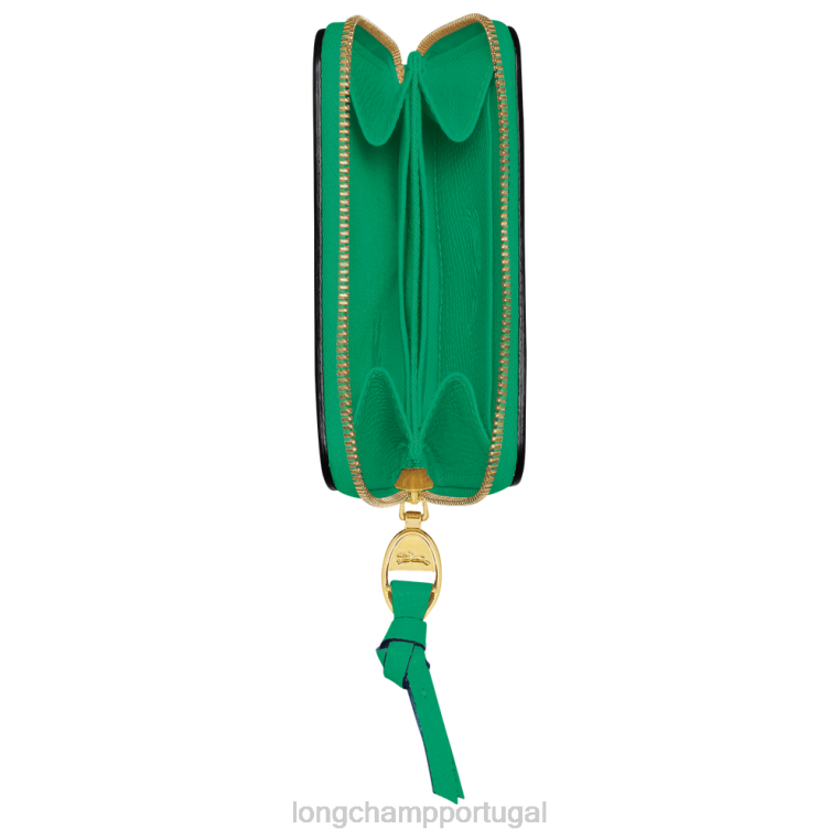 artigos de couro grama/luz verde H88N540 porta-moedas para caixa de correio mulheres Longchamp