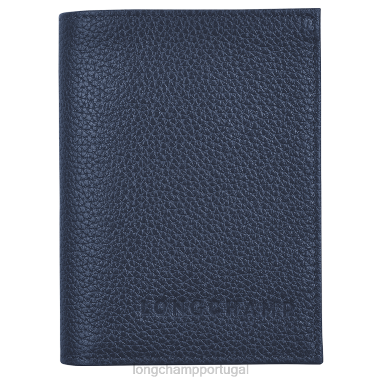 artigos de couro marinha H88N661 titular do cartão le foulonne mulheres Longchamp