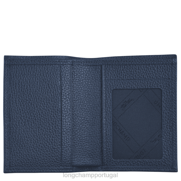 artigos de couro marinha H88N661 titular do cartão le foulonne mulheres Longchamp