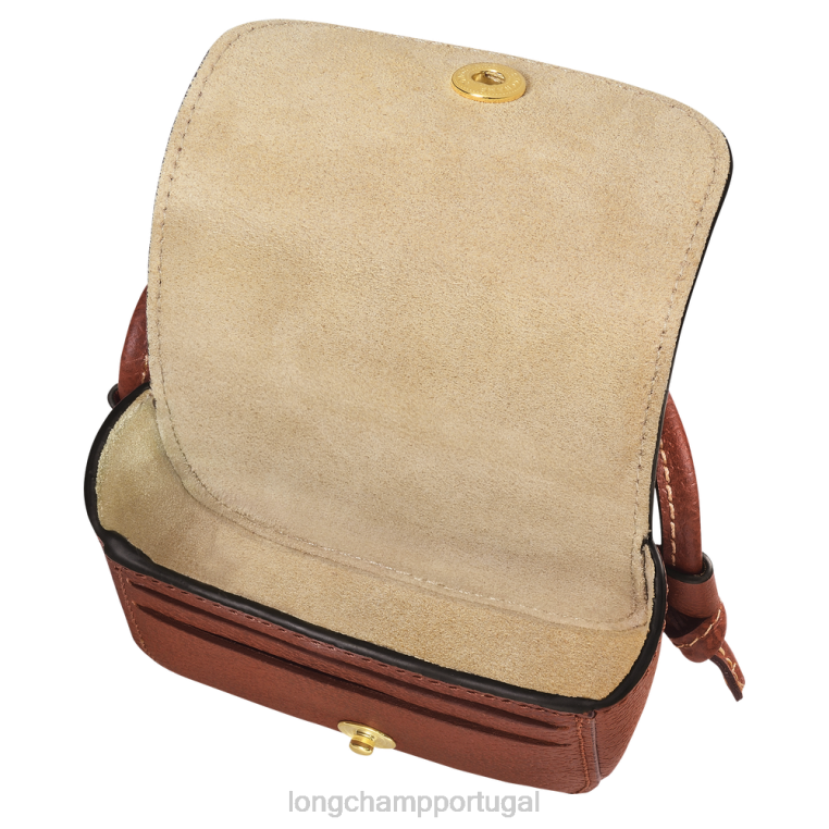 artigos de couro marrom H88N533 porta-moedas epure com renda de couro mulheres Longchamp