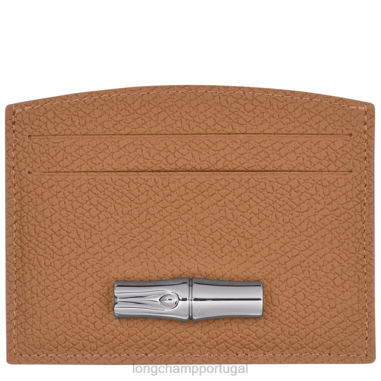 artigos de couro natural H88N637 porta cartão roseau mulheres Longchamp