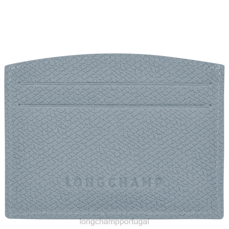 artigos de couro nuvem azul H88N640 porta cartão roseau mulheres Longchamp