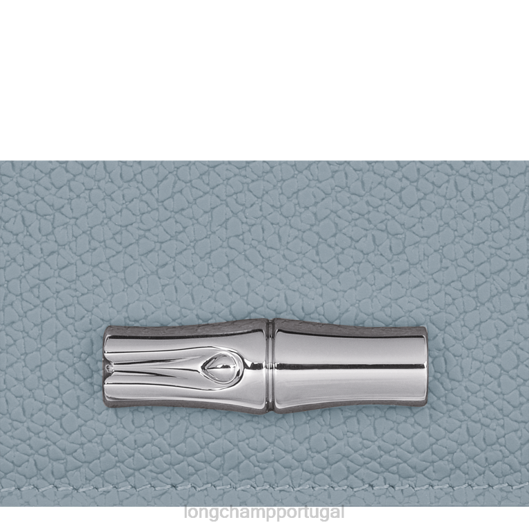 artigos de couro nuvem azul H88N640 porta cartão roseau mulheres Longchamp