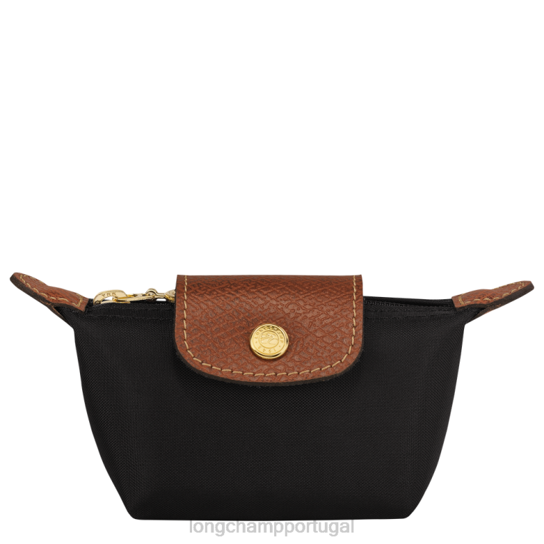 artigos de couro preto H88N499 bolsa de moedas original le pliage mulheres Longchamp