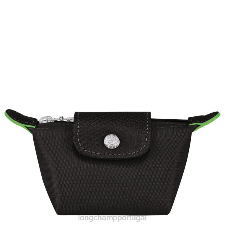 artigos de couro preto H88N506 porta moedas verde le pliage mulheres Longchamp