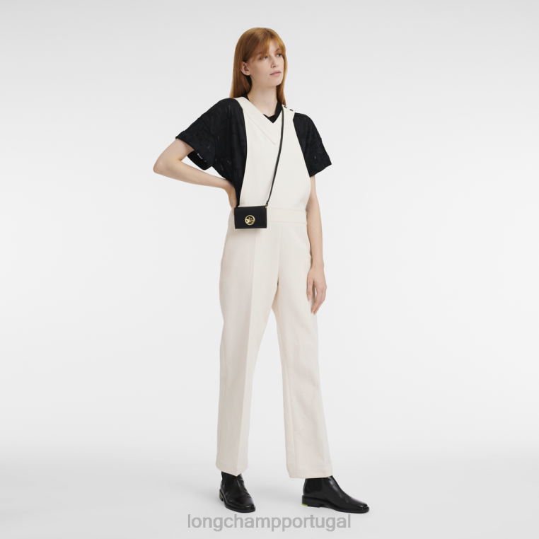 artigos de couro preto H88N516 porta-moedas box-trot com alça de ombro mulheres Longchamp