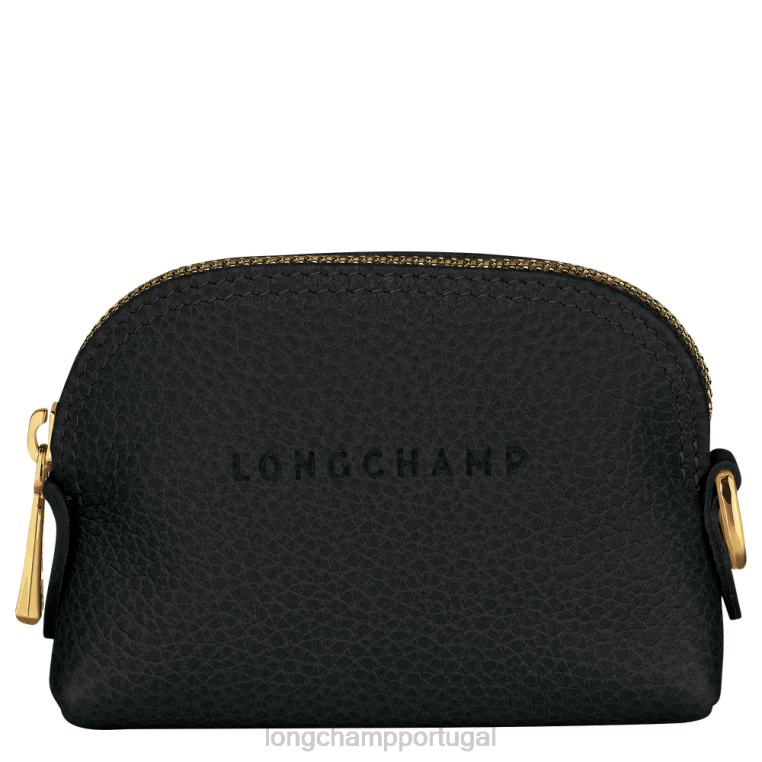 artigos de couro preto H88N524 porta-moedas le foulonne mulheres Longchamp