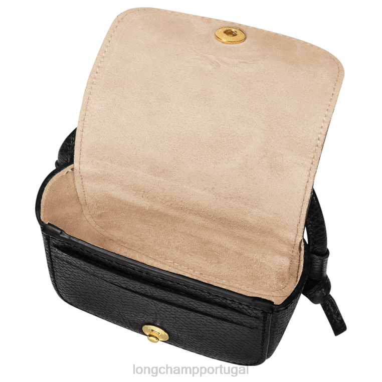 artigos de couro preto H88N531 porta-moedas epure com renda de couro mulheres Longchamp