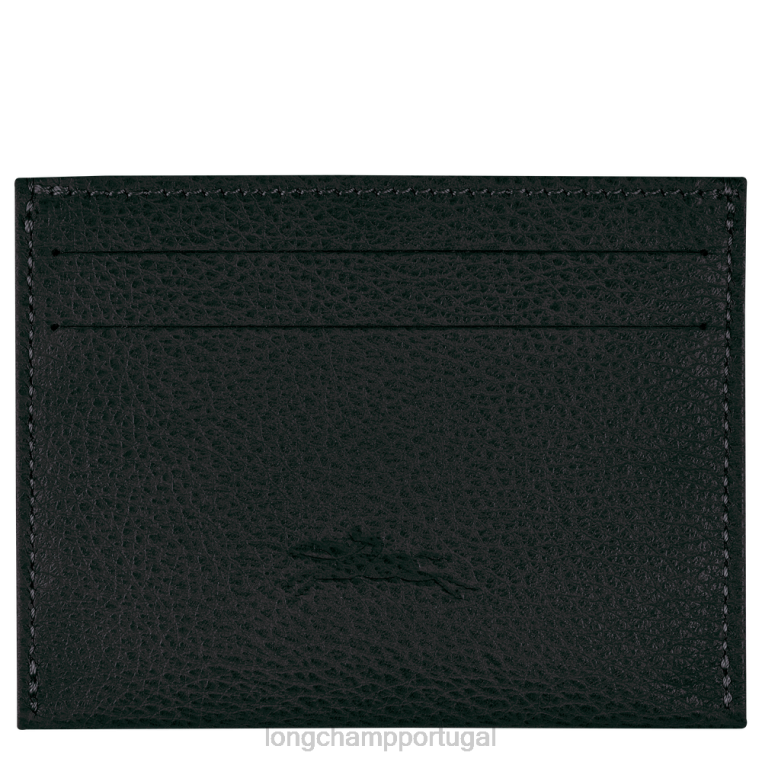 artigos de couro preto H88N643 titular do cartão le foulonne mulheres Longchamp
