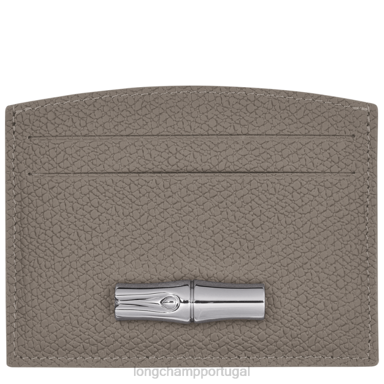 artigos de couro rola H88N641 porta cartão roseau mulheres Longchamp