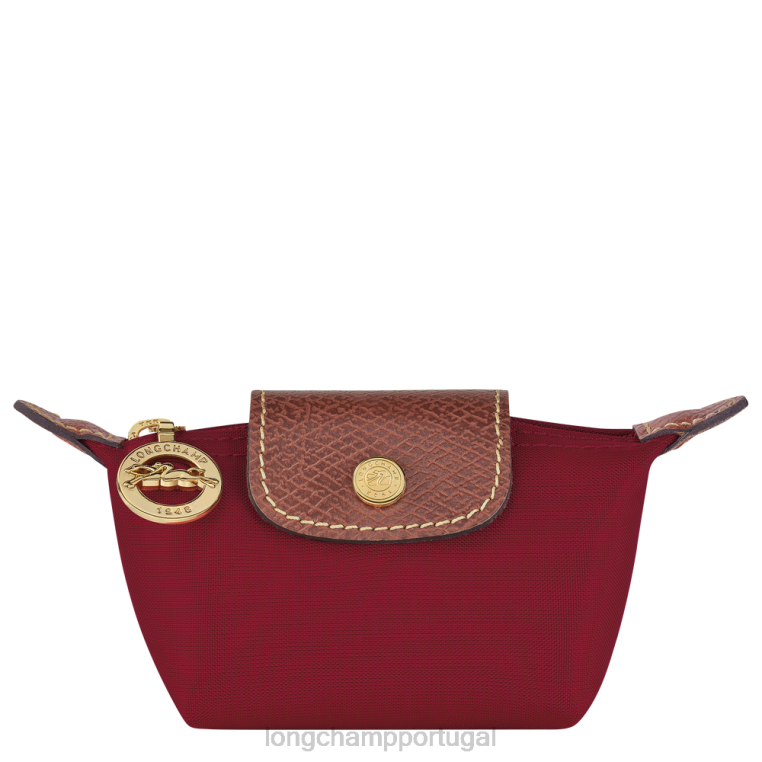 artigos de couro vermelho H88N501 bolsa de moedas original le pliage mulheres Longchamp