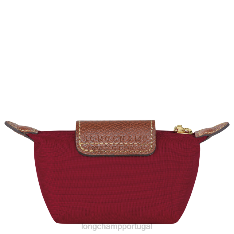 artigos de couro vermelho H88N501 bolsa de moedas original le pliage mulheres Longchamp