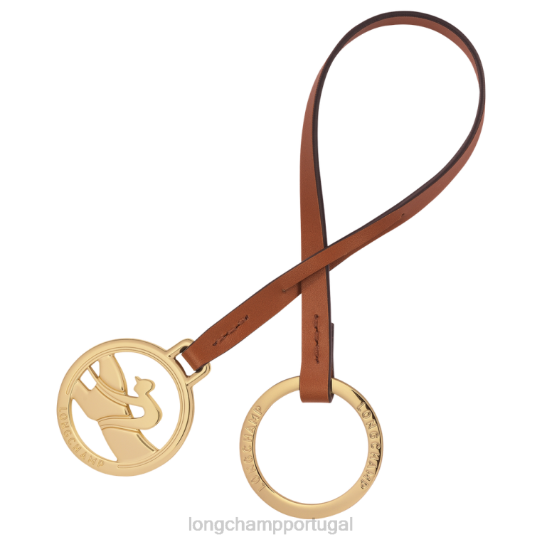 artigos de couro conhaque H88N741 chaveiros box trot mulheres Longchamp