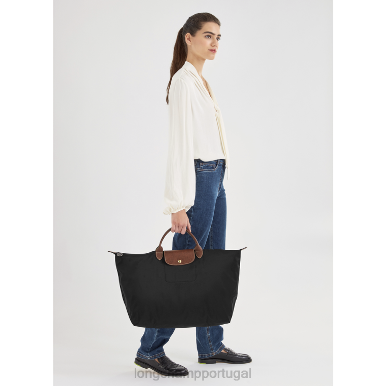 bolsas preto H88N805 bolsa de viagem original le pliage mulheres Longchamp